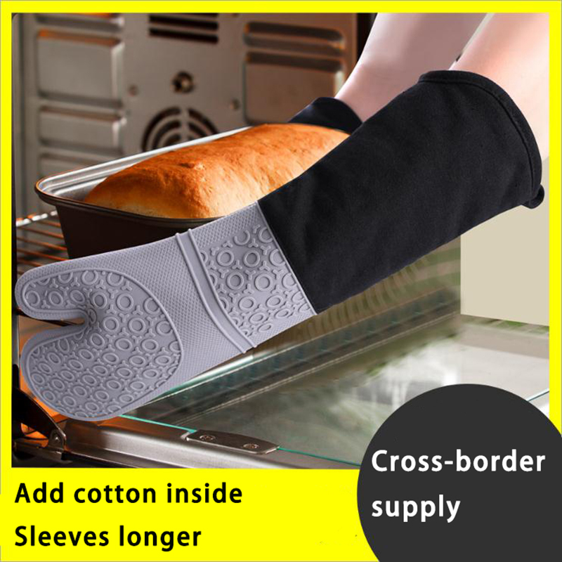 Rękawiczki odpornena ciepło Grillowanie kuchenne pieczenie solilikonowe anty-skaldowanie izolacji cieplnej silikonowe rękawiczki piekarnikowe